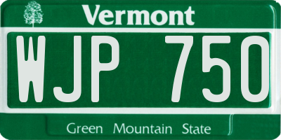 VT license plate WJP750