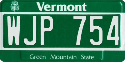VT license plate WJP754