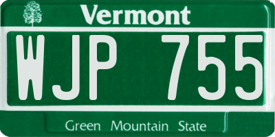 VT license plate WJP755
