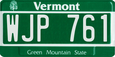 VT license plate WJP761