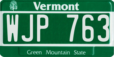 VT license plate WJP763