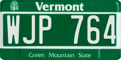 VT license plate WJP764