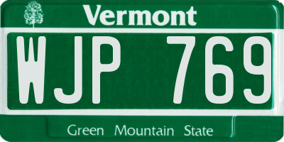 VT license plate WJP769