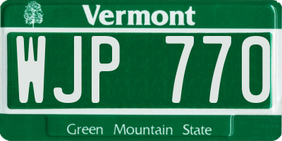 VT license plate WJP770