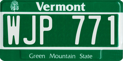VT license plate WJP771