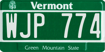 VT license plate WJP774
