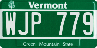 VT license plate WJP779