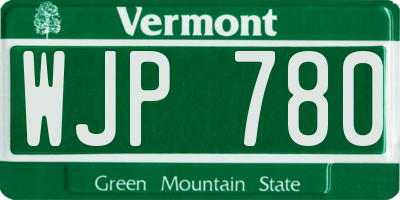 VT license plate WJP780