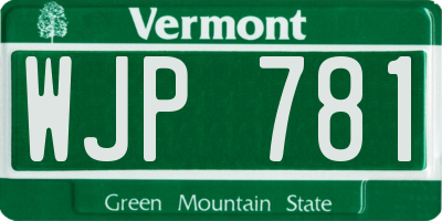 VT license plate WJP781