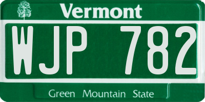 VT license plate WJP782