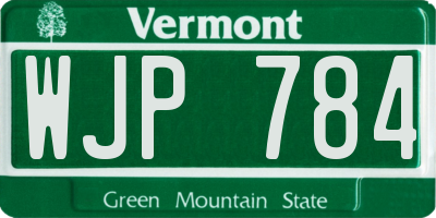 VT license plate WJP784
