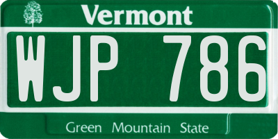 VT license plate WJP786