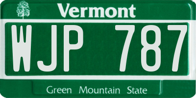 VT license plate WJP787