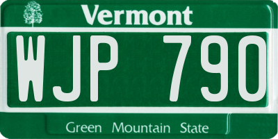 VT license plate WJP790