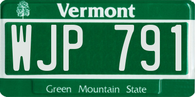 VT license plate WJP791
