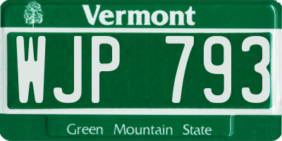 VT license plate WJP793