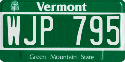 VT license plate WJP795