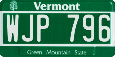 VT license plate WJP796