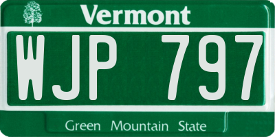 VT license plate WJP797