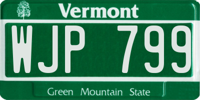VT license plate WJP799