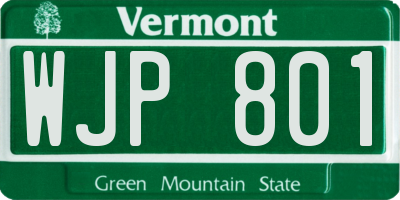 VT license plate WJP801
