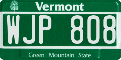 VT license plate WJP808