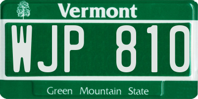 VT license plate WJP810