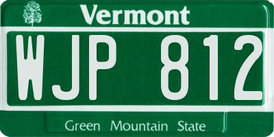 VT license plate WJP812