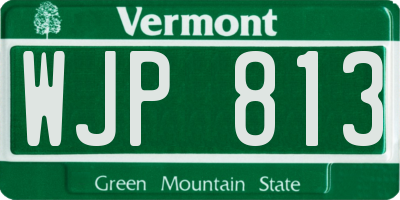 VT license plate WJP813