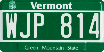 VT license plate WJP814