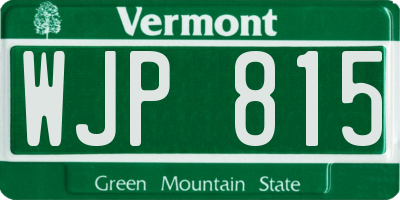 VT license plate WJP815