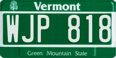 VT license plate WJP818