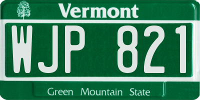 VT license plate WJP821