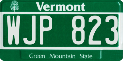 VT license plate WJP823