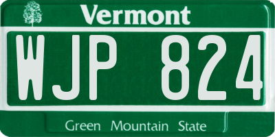 VT license plate WJP824