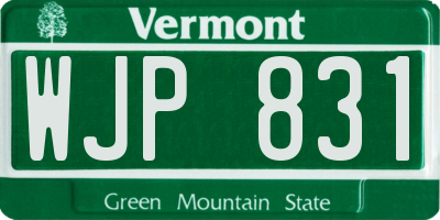 VT license plate WJP831