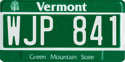 VT license plate WJP841
