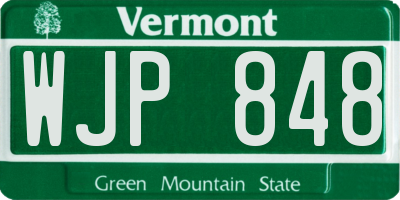 VT license plate WJP848