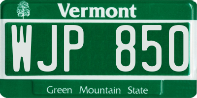 VT license plate WJP850