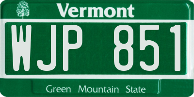 VT license plate WJP851