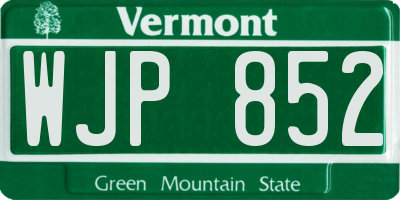 VT license plate WJP852