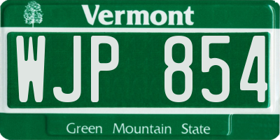 VT license plate WJP854