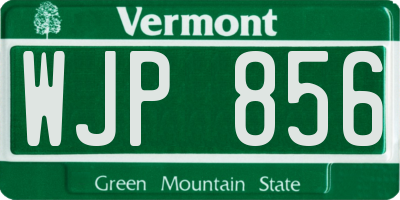 VT license plate WJP856
