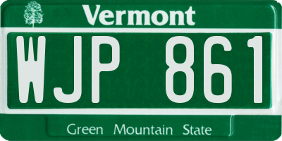 VT license plate WJP861