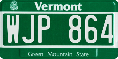 VT license plate WJP864
