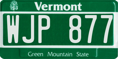 VT license plate WJP877