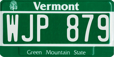 VT license plate WJP879