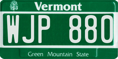 VT license plate WJP880