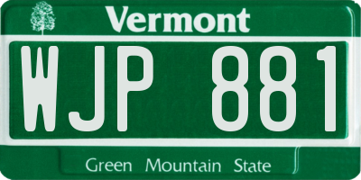 VT license plate WJP881