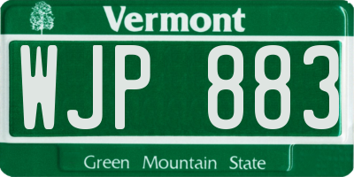 VT license plate WJP883
